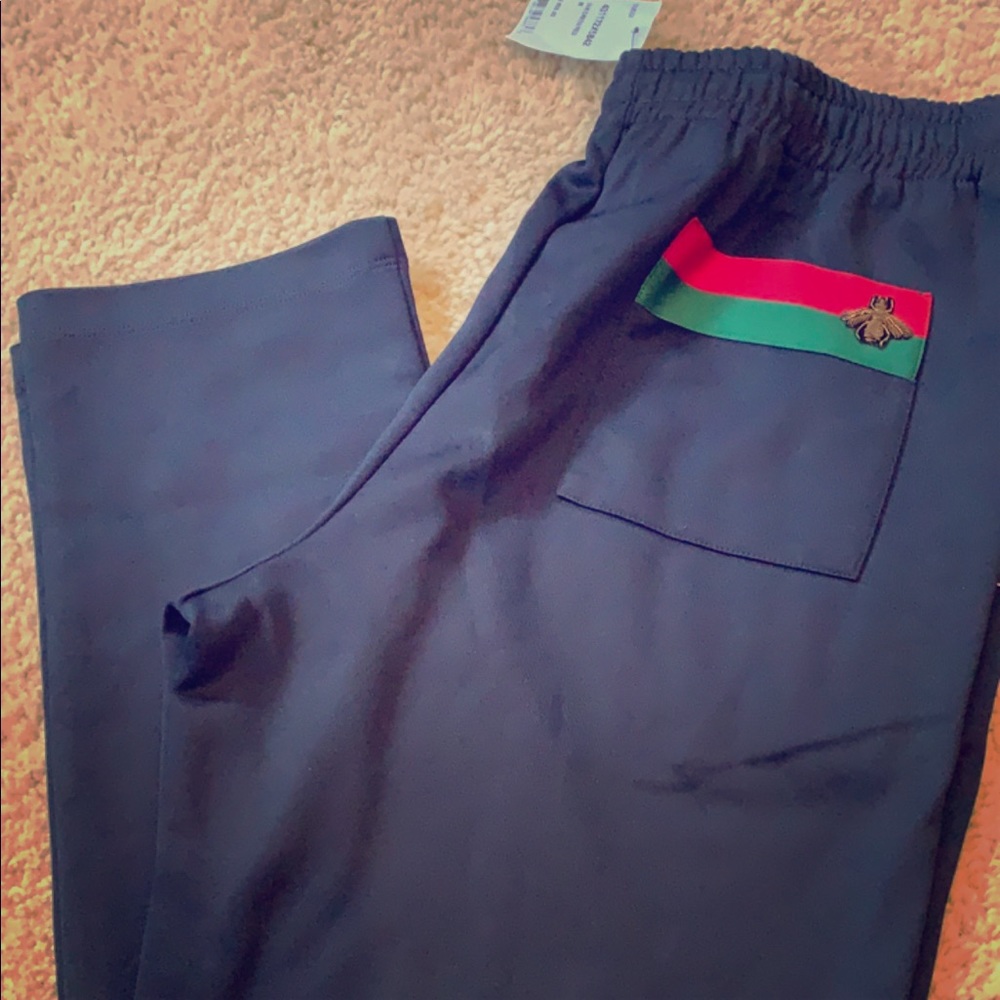 Men’s black Gucci track pants